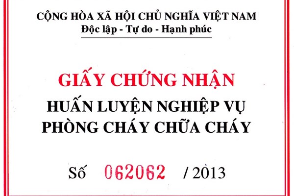Tư vấn thủ tục Cấp giấy chứng nhận huấn luyện nghiệp vụ phòng cháy và chữa cháy