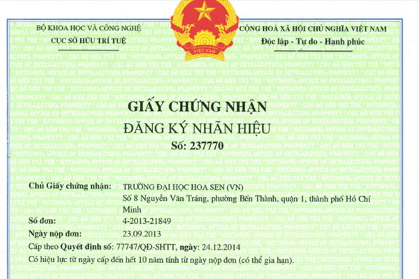 Cấp văn lại văn bằng bảo hộ nhãn hiệu