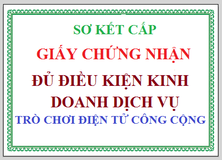 Cấp lại Giấy chứng nhận đủ điều kiện hoạt động điểm cung cấp dịch vụ trò chơi điện tử công cộng