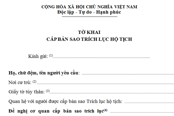 Tư vấn đề nghị cấp bản sao trích lục hộ tịch