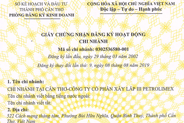 Thủ tục thành lập chi nhánh công ty TNHH